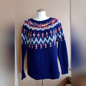 Maurice's Medium Fair Isle Navy Sweater